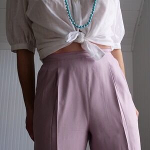 Modern Norah Noh lilac silk high waisted‎  trousers